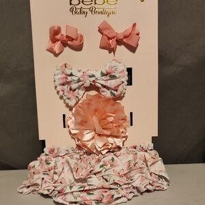 Bebe NWT Pink Hair Accessories Set with Bows and Headband